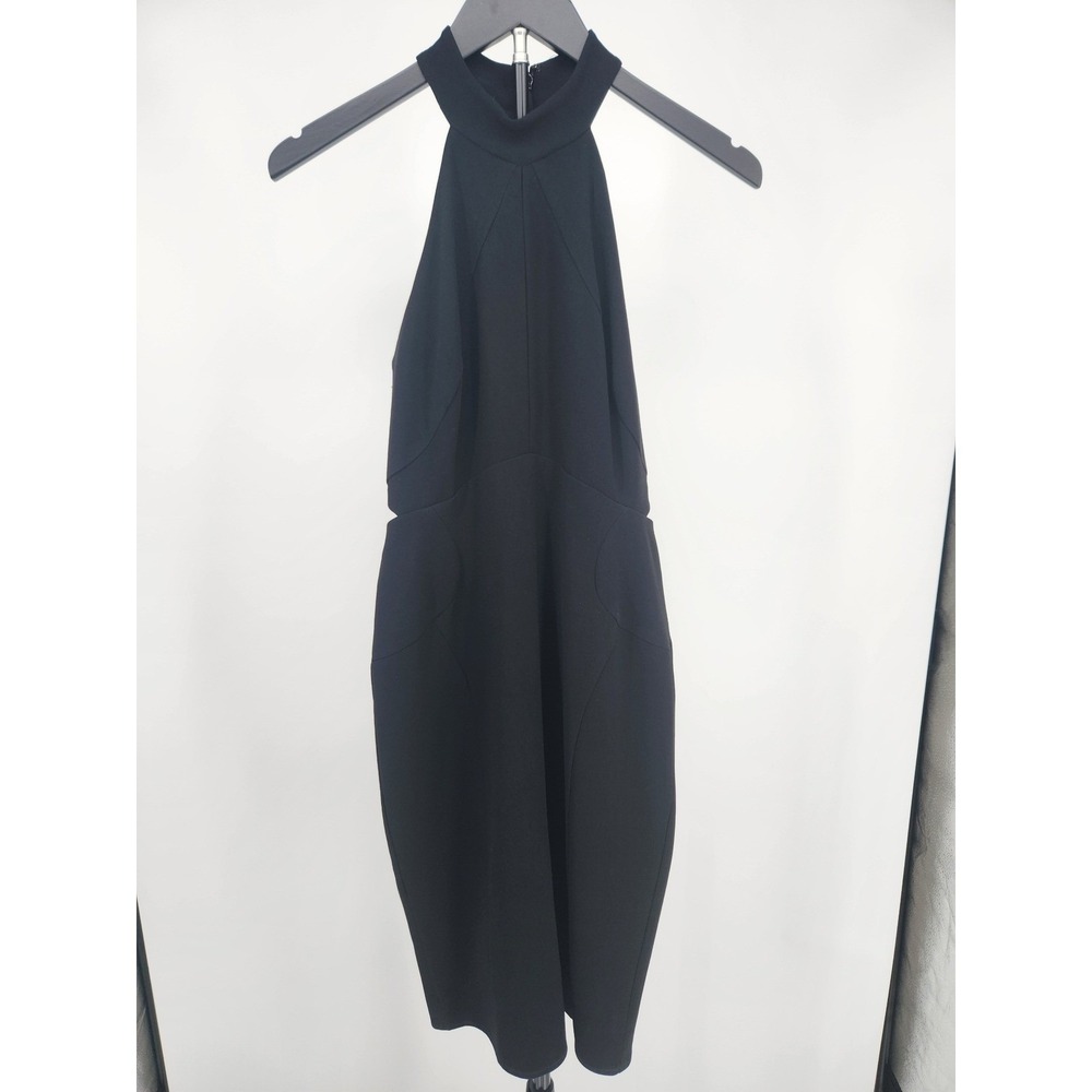 Intermix Womens Black Halter Neck Side Cut Out Sheath Dress Size S